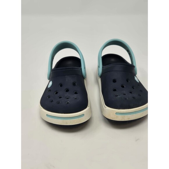 CROCS NAVY BLUE & SKY BLUE SLIP ON SHOES CHILDREN KIDS YOUTH SIZE 6 7 SCHOOL - Picture 3 of 12